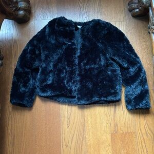 Luxurious Black Faux Fur Jacket